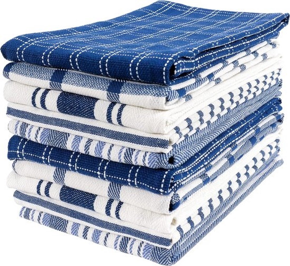 Set van 10 Platte Keukendoeken Absorberend Katoen - Keukentheedoeken voor Schoonmaken en Drogen