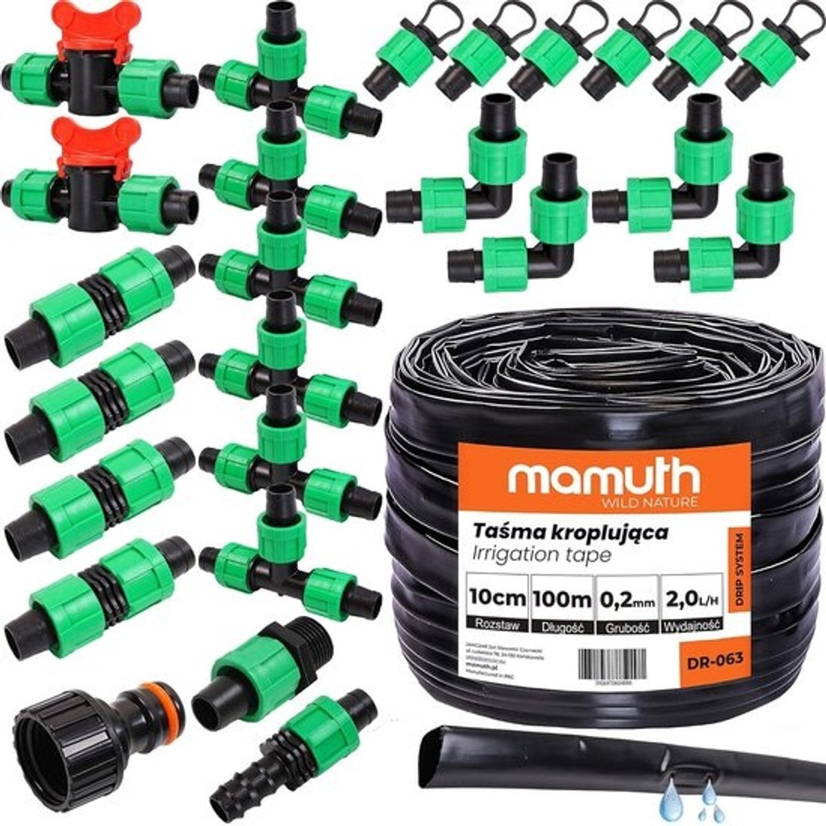 Druppelslang Set 100m met 10cm Interval en 2 L/u Druppelaars - Complete Irrigatiekit