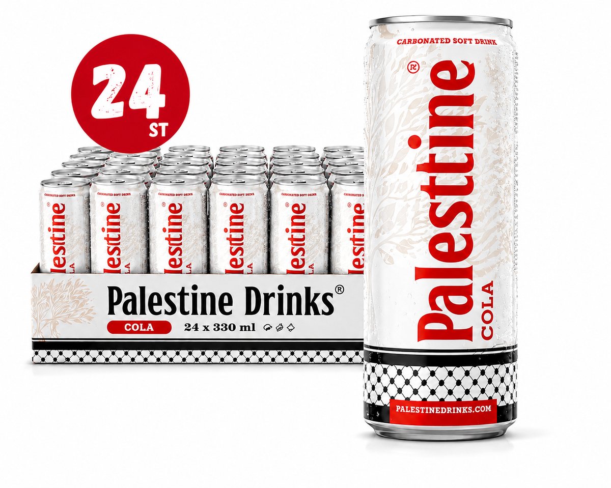Palestine Drinks® - Palestine Cola - Verfrissende Frisdrank - Natuurlijke Ingrediënten - 24 blikjes van 330 ml - Glutenvrij - Halal