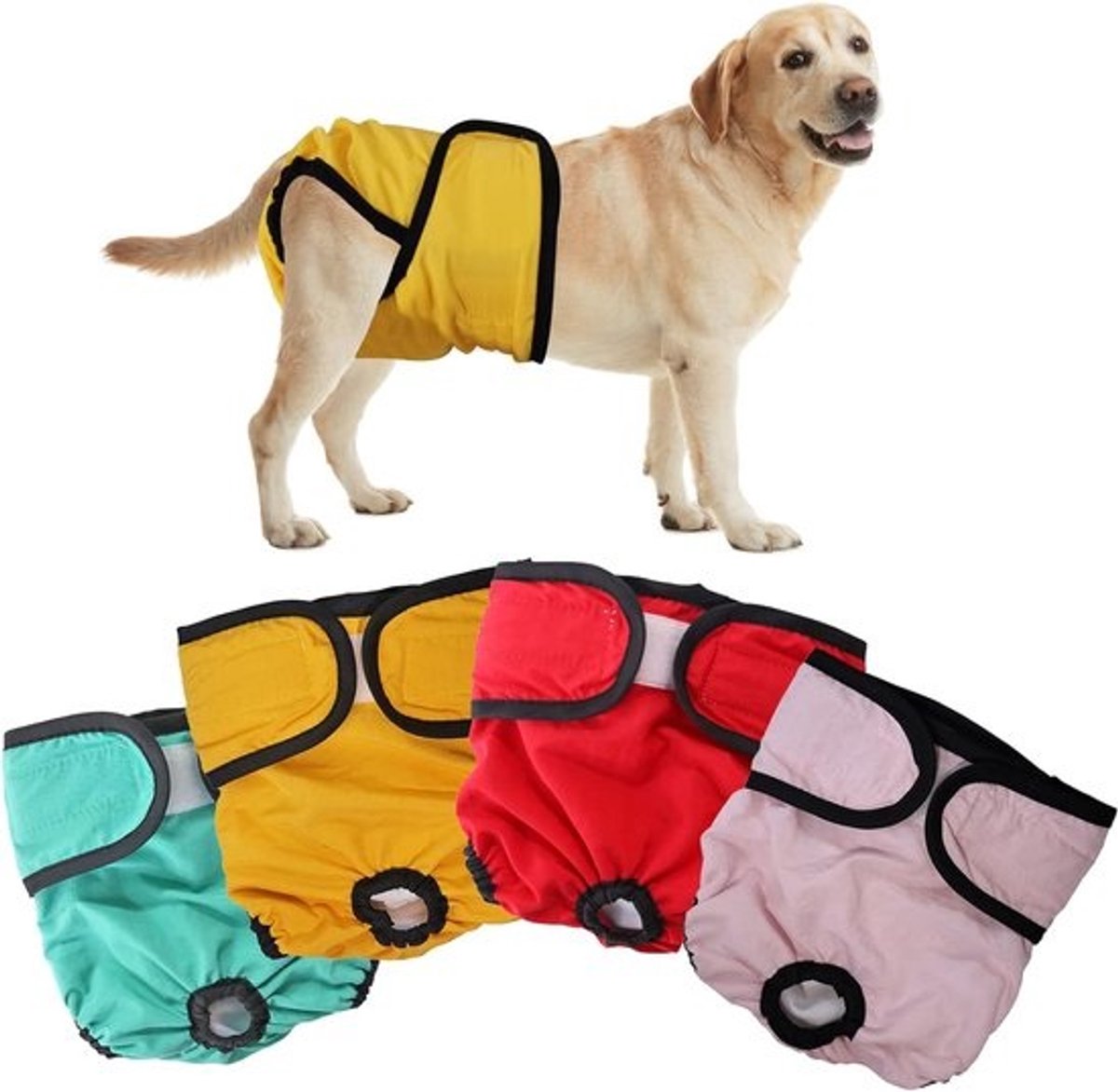Running Trousers - Dog Diapers - Highly Absorbent - Washable - Environmentally Friendly Sanitary Pads - Incontinence Greek for Dogs - M - Four Colors