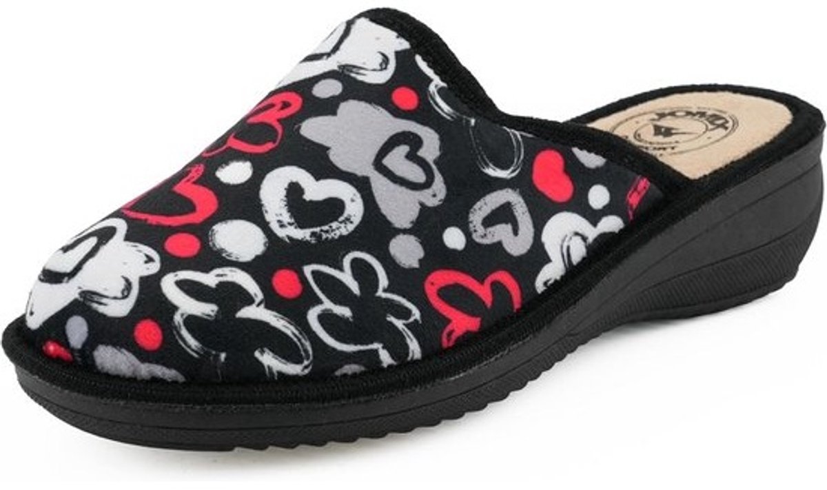 Warme Dames Pantoffels met Wedge Hak - Comfortabel Textuur Design - Gemaakt in Italië