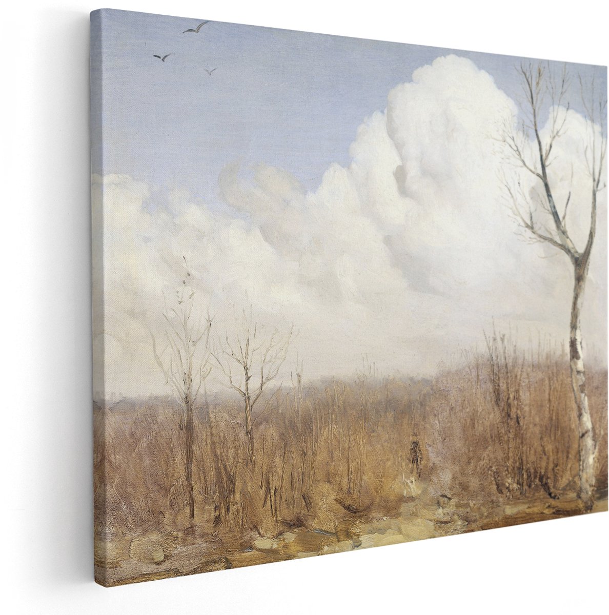 Artaza Canvas Schilderij Landschap - 150x120 cm - Groot - Wanddecoratie Oude Meesters - Muurdecoratie Natuur - Schilderijen Op Canvas Bomen