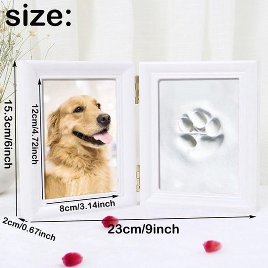 DIY Pootafdruk Set voor Hond en Kat met Fotolijst — afbeelding 3