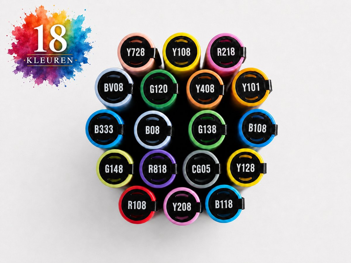 Jupai 18 Acrylstiften Kleurstiften voor Stenen Schilderen Happy Stones - Acryl Stiften Verfstiften – Acryl Marker Verfstiften Volwassenen Verf Stiften Paint Markers – Acrylmarkers Acrylic Stiften Tekenstiften 4 MM