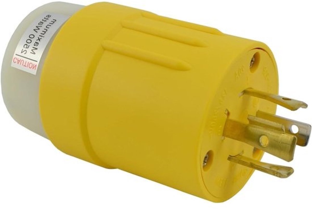 Generator Adapter - Stroomkabel Adapter - Stroom Delen - Vergrendelende Stekker - 20A 125/250V - Geel