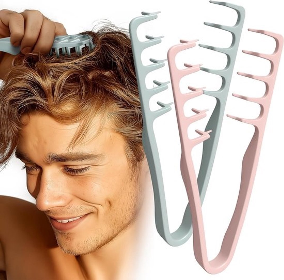Textuur Kam - 2 Stuks - Volumekam - Stylingkam - Met Textuur Kam Met Grote Tanden - Voor Volume En Verzorging - Volume Voor Haarwortels Met Pony Startersverzorging - Haarwortels Liften - Haarborstel Voor Mannen En Vrouwen
