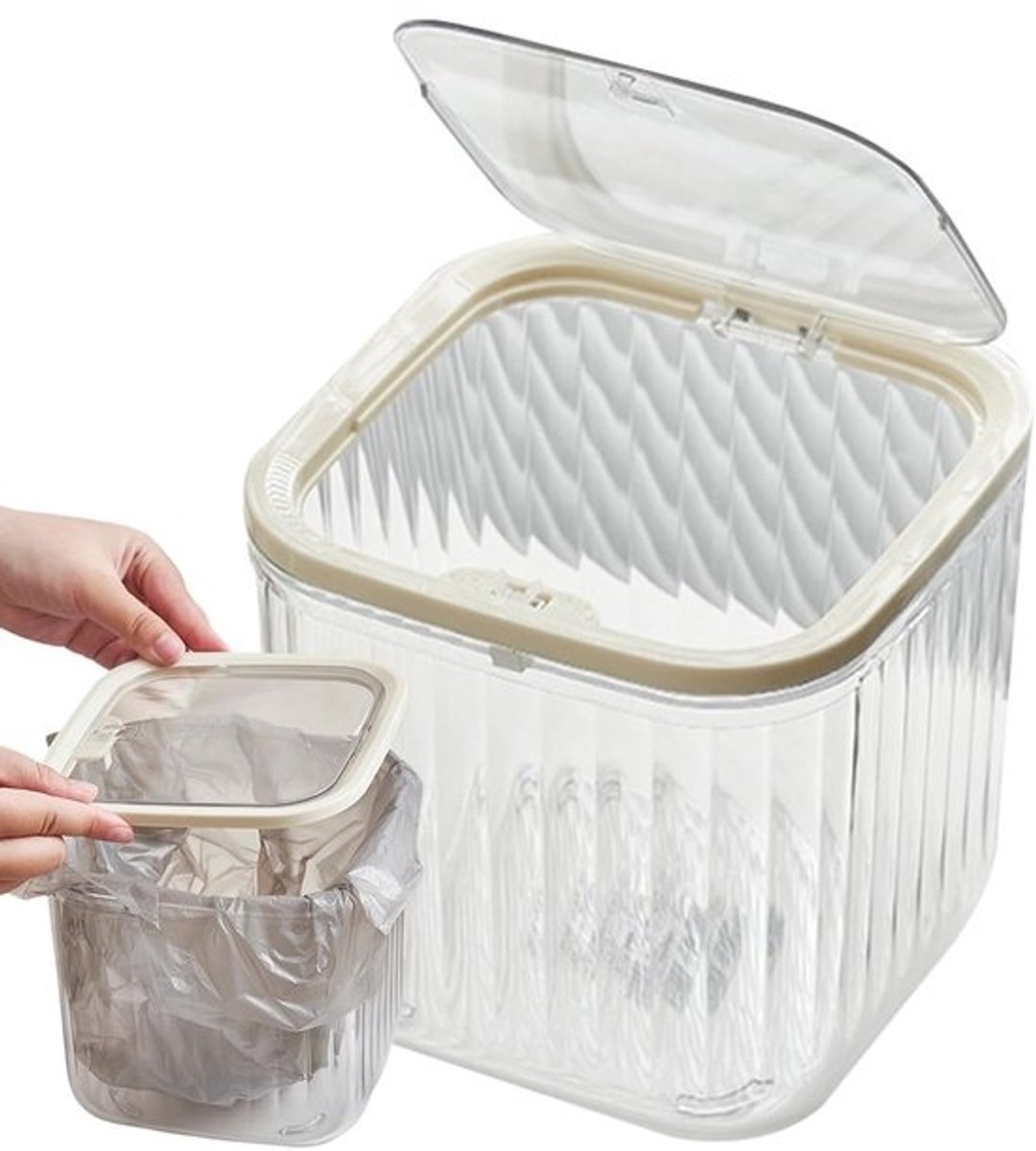 Make-up Organizer - Opbergdoos Verzorging - Bureau Badkamer - Transparant Stofvrij - 15.5x15.5x14.2cm - Transparant