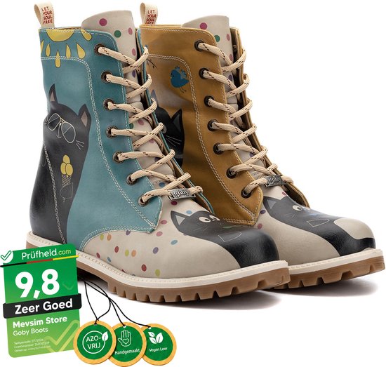 Goby Cool Cat Dames Laarzen – Handmade – Vegan Leer – Maat 36
