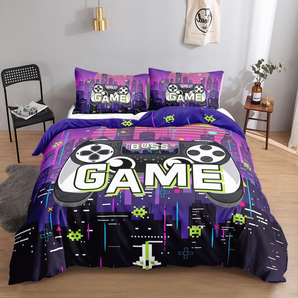 Gamepad Dekbedovertrek met 2 Kussenslopen voor Jongens en Meisjes - Perfect voor Kinderkamers en Gamer Slaapkamers