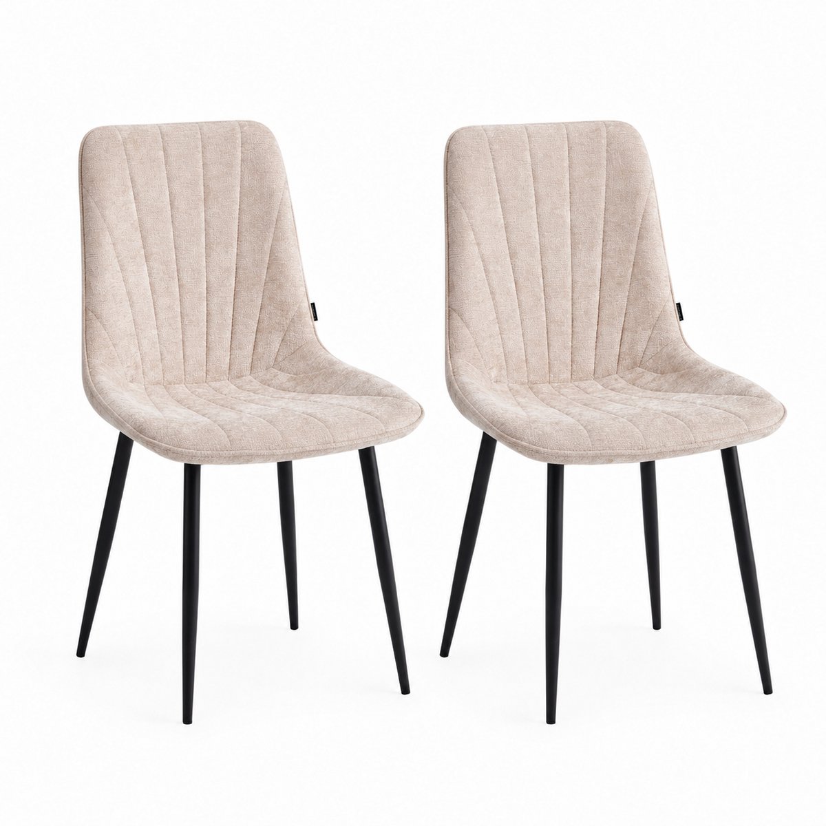 Colenis - Lesedi Eetkamerstoel - Set Van 2 - Taupe - Chenille Stof