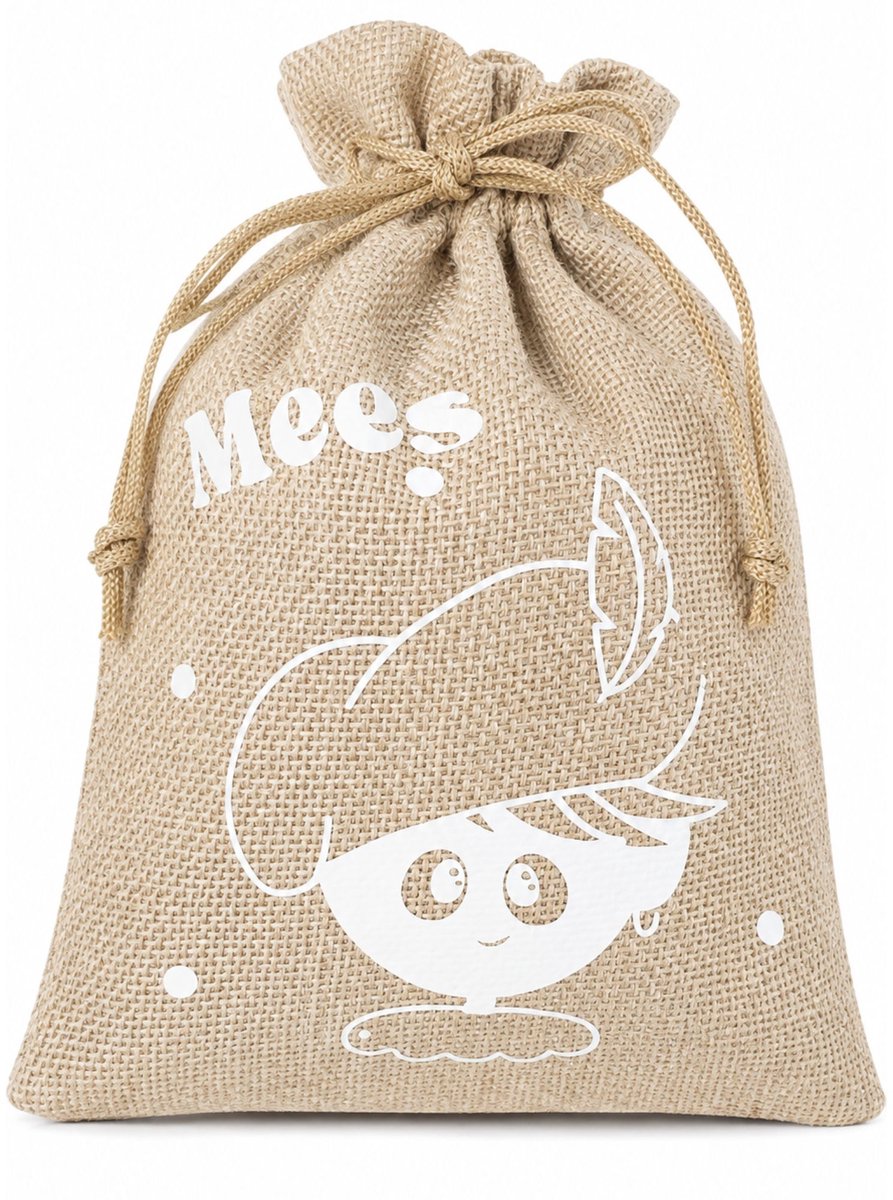 Sinterklaas Zakje met Naam - Jute Pepernotenzakje Piet - 13 x 18 cm - Gepersonaliseerd