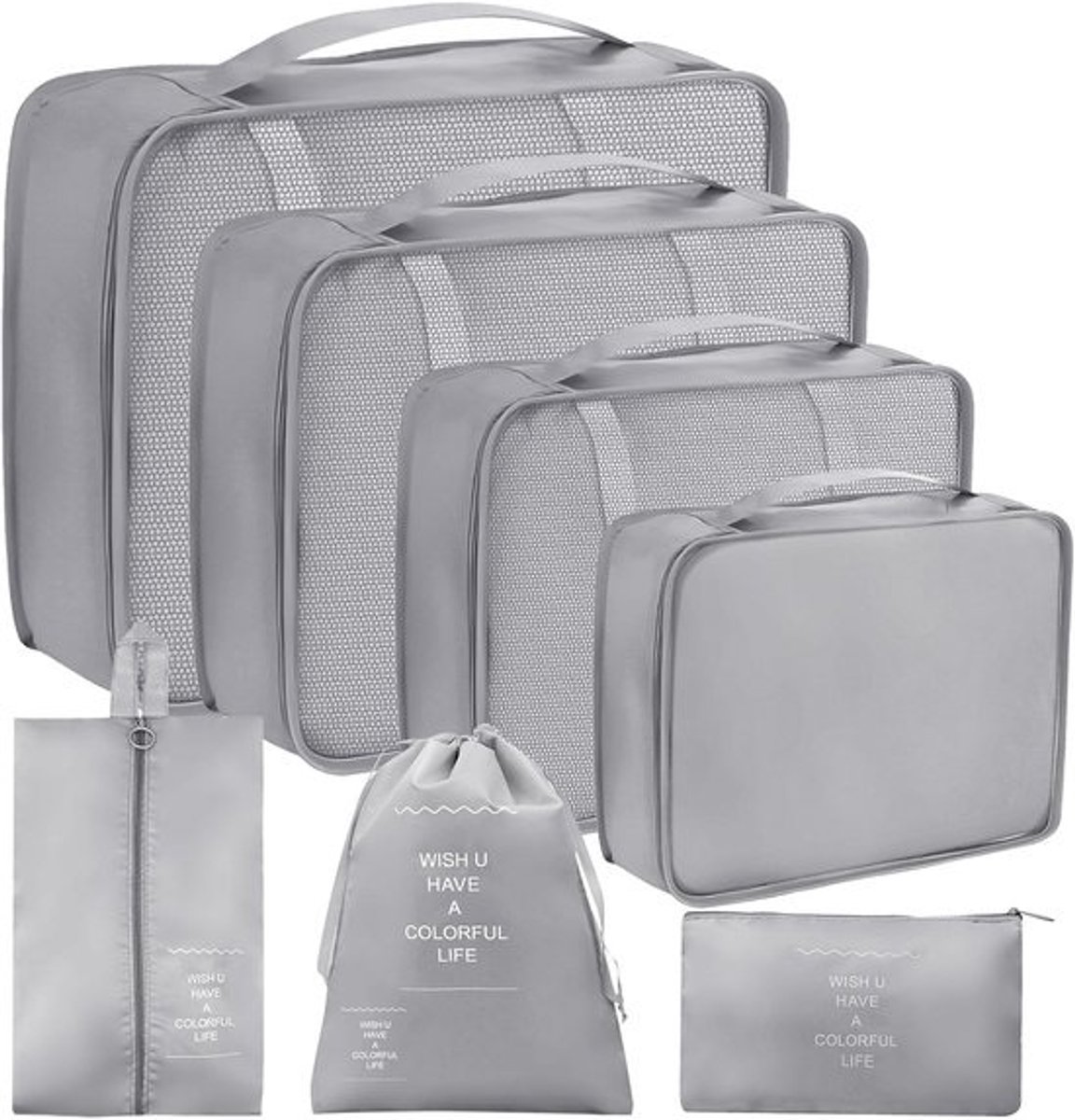 Kofferorganizerset - 7-delige instapklare packing cubes voor reisorganizer