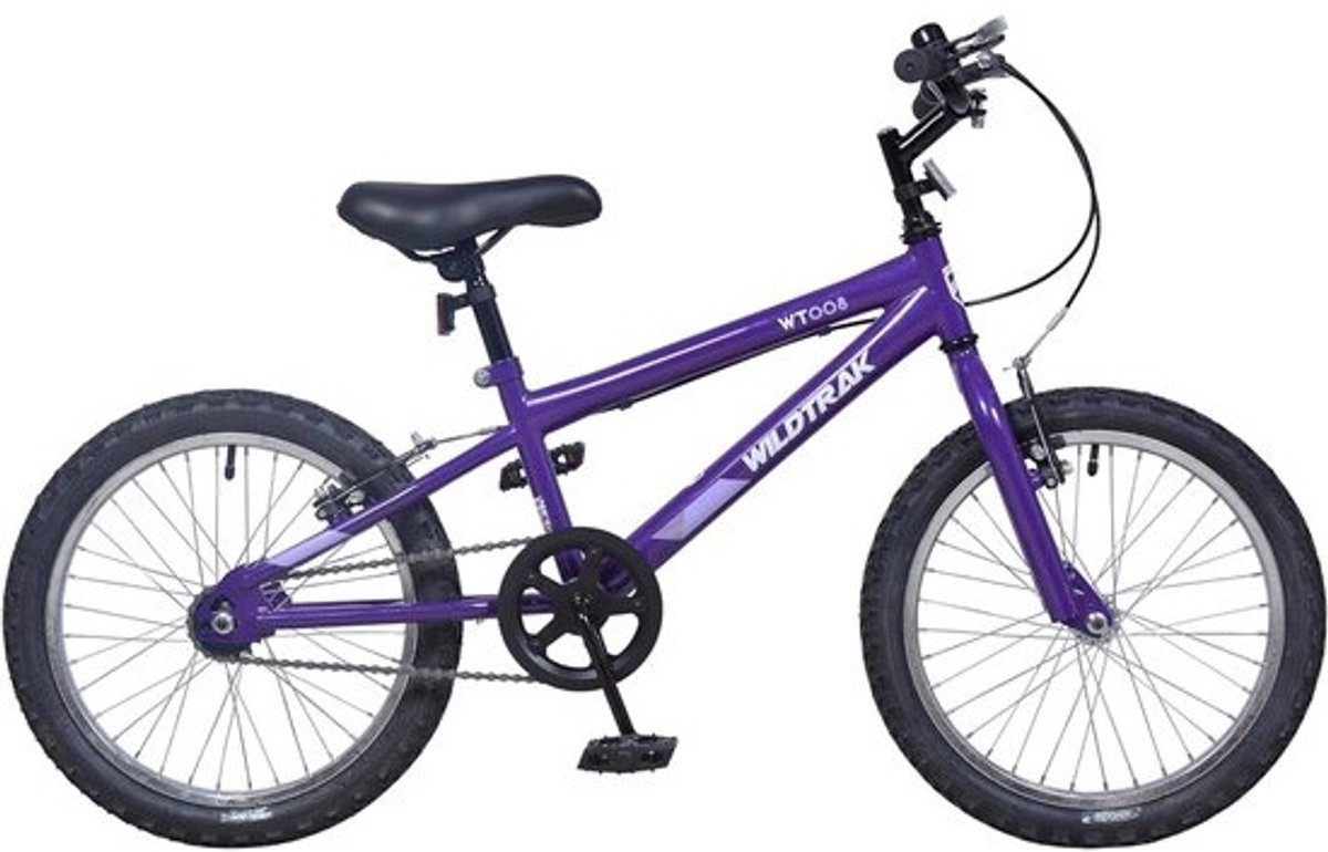 18 inch meisjesfiets voor kinderen van 6-8 jaar met verstelbare remmen - paars