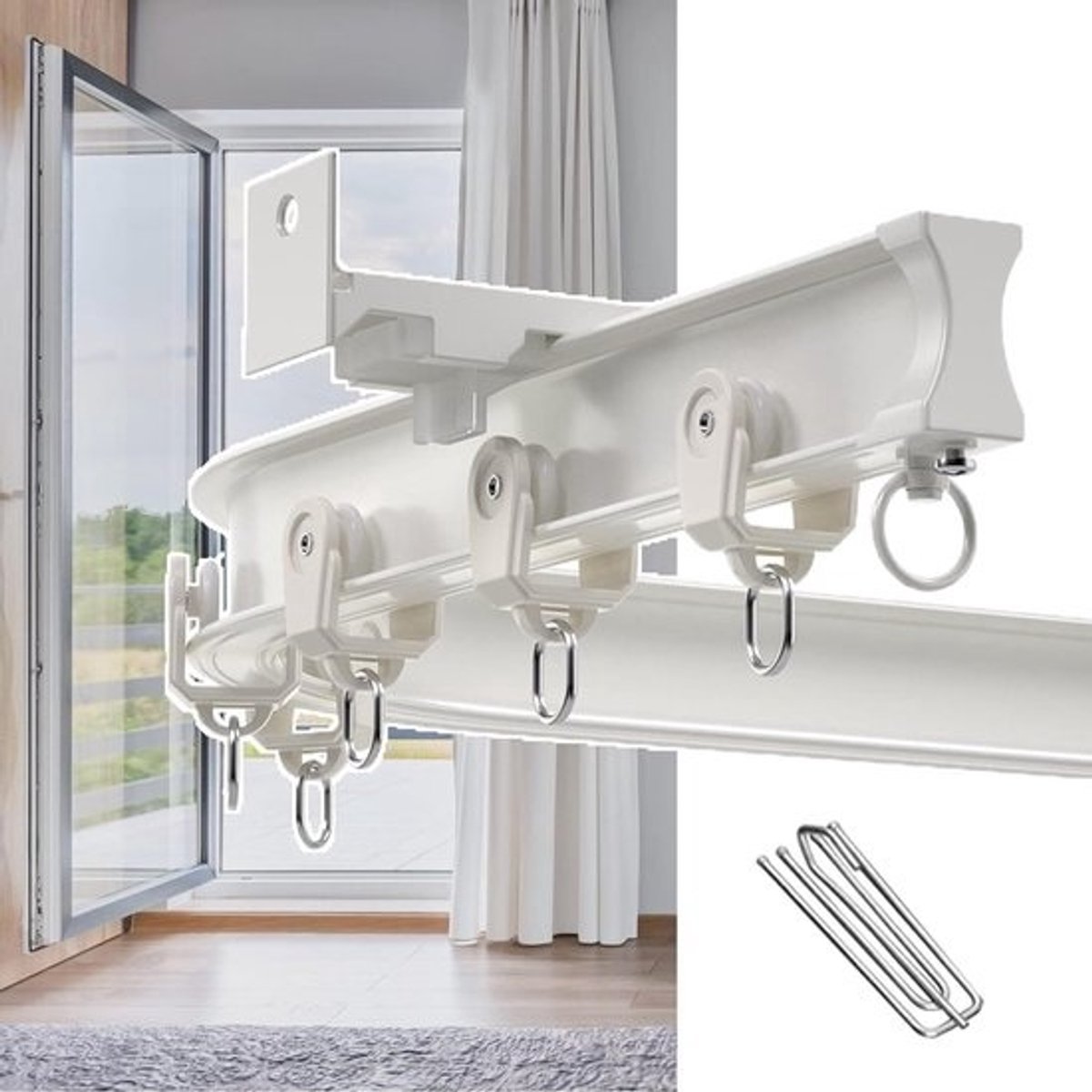 Buigbare Gordijnrail voor Plafond en Muur - 500 cm - Quiet Glide System