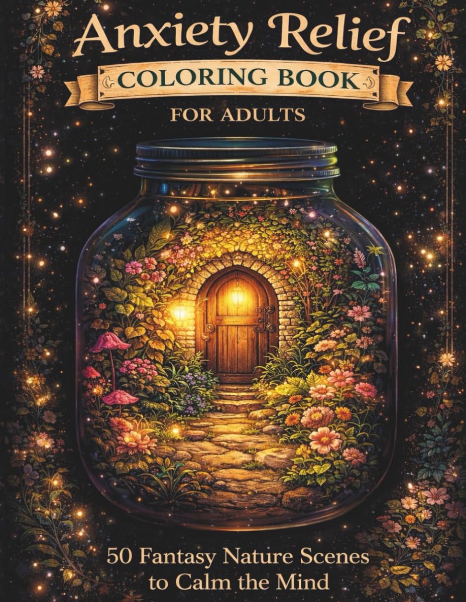 Anxiety Relief Coloring Book for Adults: Fantasy Nature Scenes to Calm the Mind - ShopVlot
