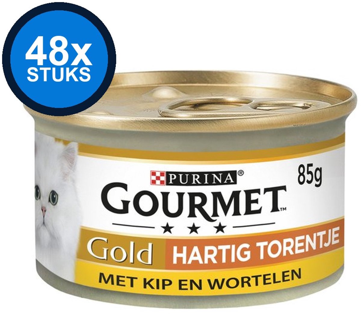 48x Gourmet Gold - Hartig Torentje Kip & Wortel - Kattenvoer - 85g