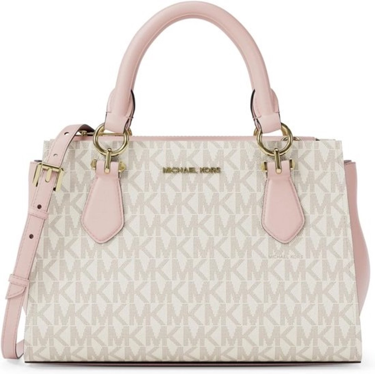 Dames Crossbody Tas met Logo Patroon in Zacht Roze
