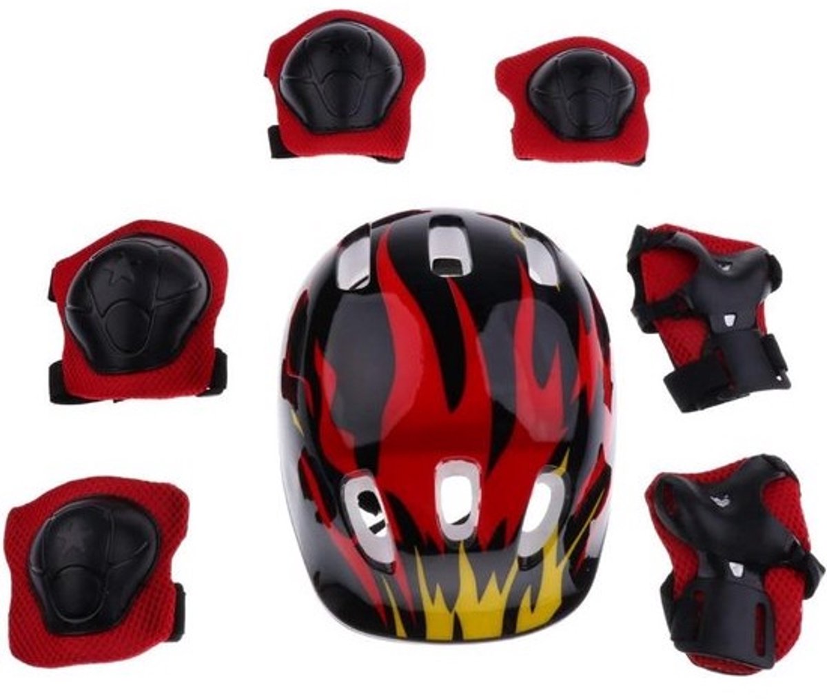 Kinderset Beschermers Helm en Knie Elleboog Pols voor Skaten Fietsen en Scooterrijden (7 Delig)