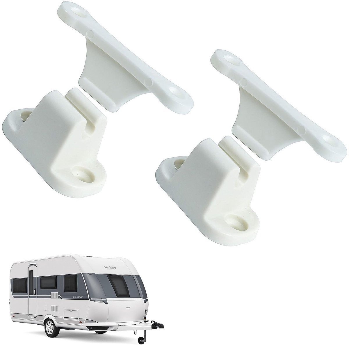 Deurvastzetter - Voor opbergruimte-deur - Camper, caravan, boot, kast - 2 stuks