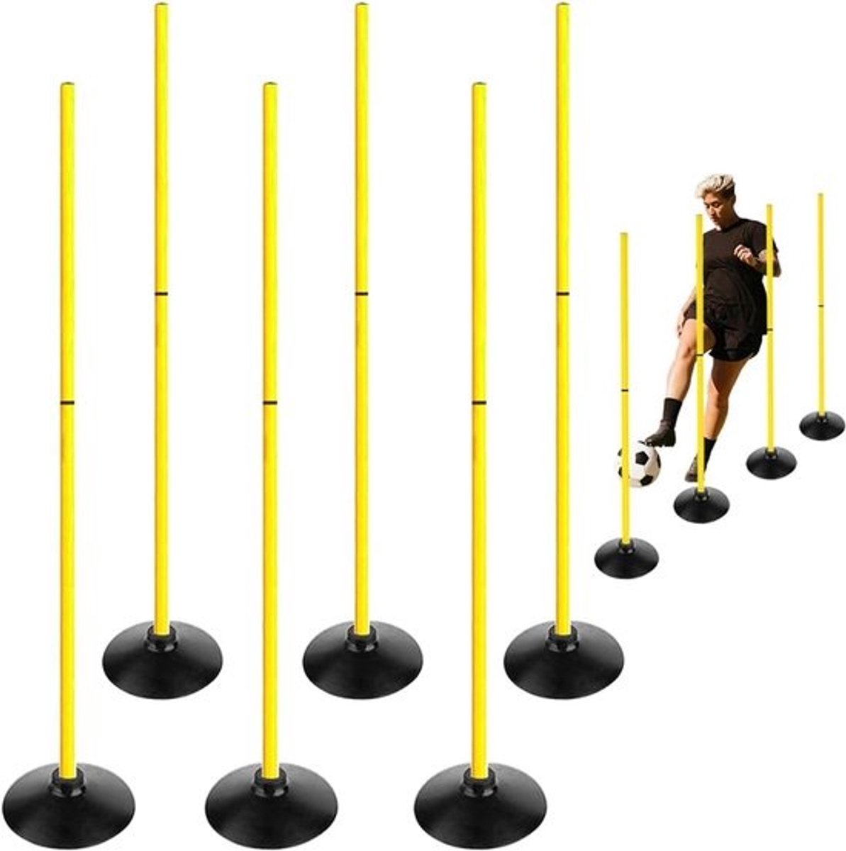 Set Trainingsstokken voor Voetbal en Sporttraining - Flexibele Slalom Palen met Stabiele Basis