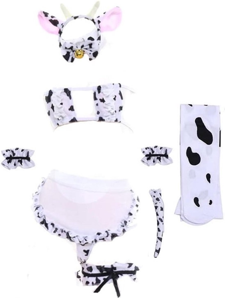 Sexy Huisdier Cosplay Bikini Set - Kawaii Koe Kostuum met Accessoires