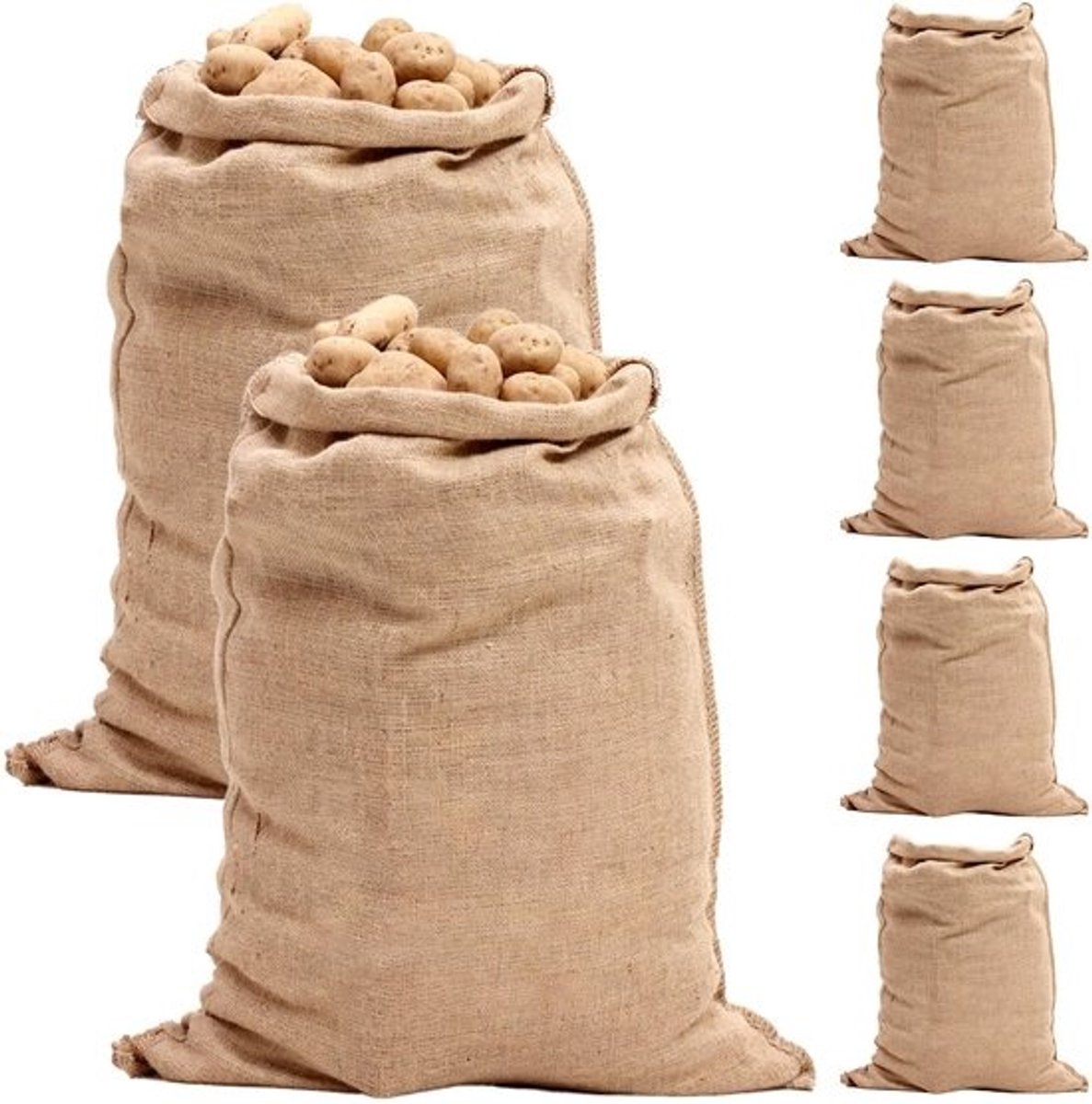 Dailygoody - Jute XXL Zakken - Duurzaam voor Levensmiddelen - 52 x 74 cm - 35 kg Draagvermogen - Multifunctioneel - Perfect voor Planten