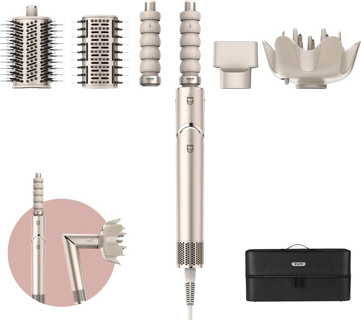 Haarstyler & Föhn - Multistyler - Haar Stylen - 5-in-1 Functionaliteit - 700 gram - Champagne