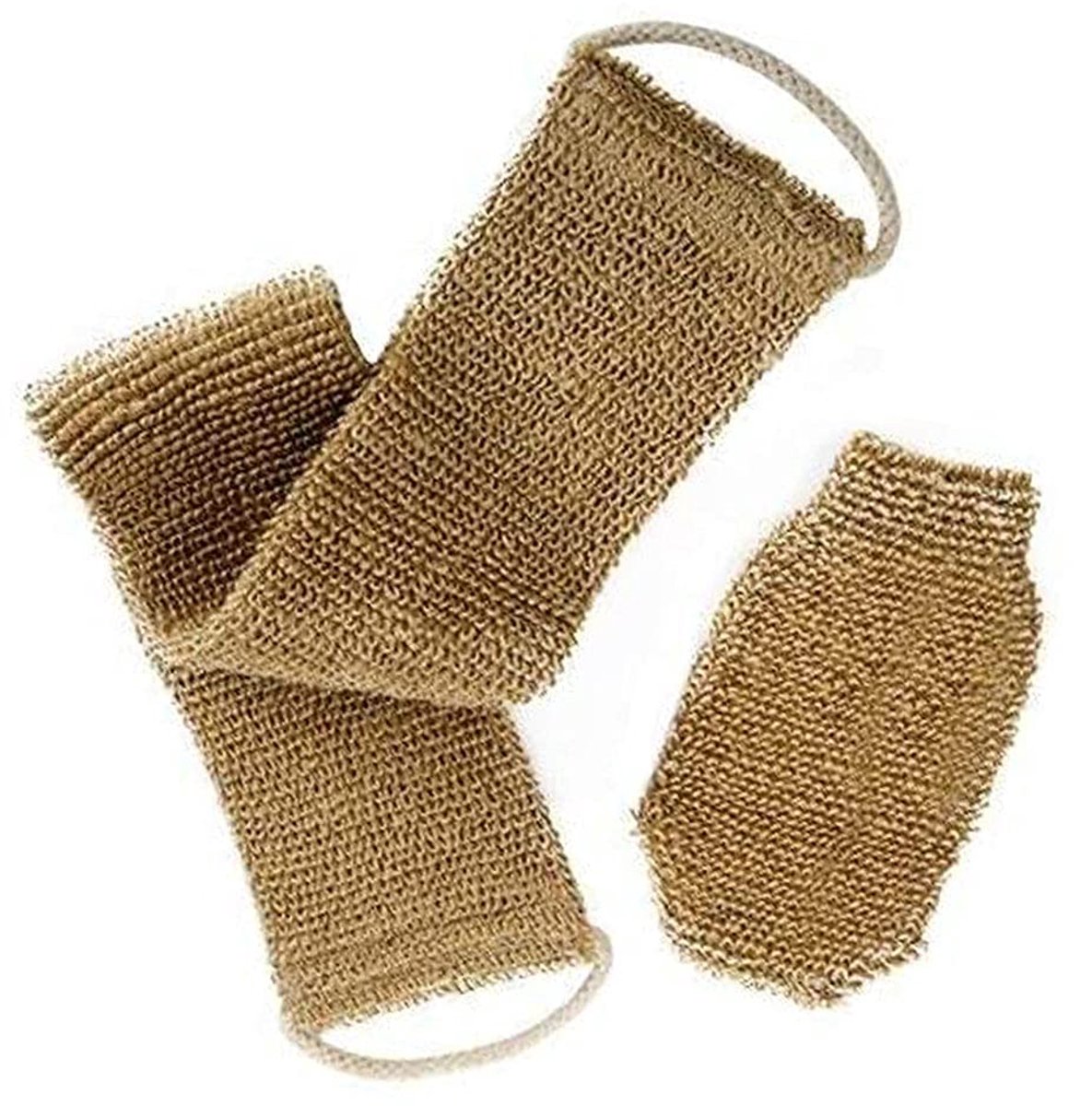 Rug- en Lichaamsscrubber - Hennep - Met scrubhandschoen - Voor mannen en vrouwen