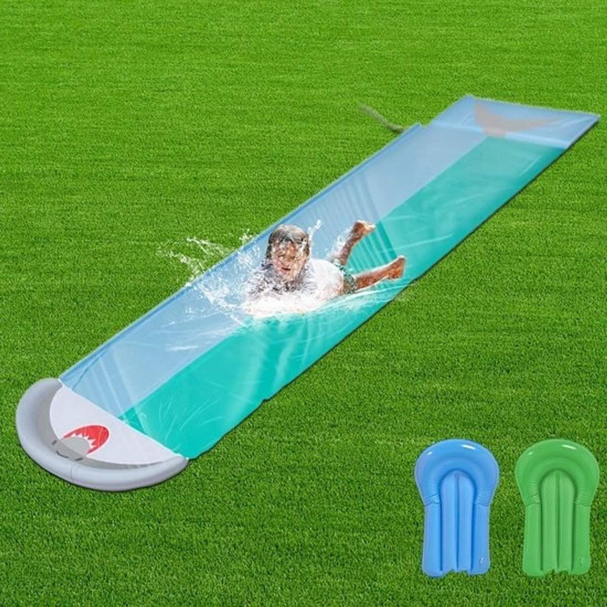 Grote Dubbele Waterglijbaan voor Tuin met 2 Bodyboards - Zomer Waterpret