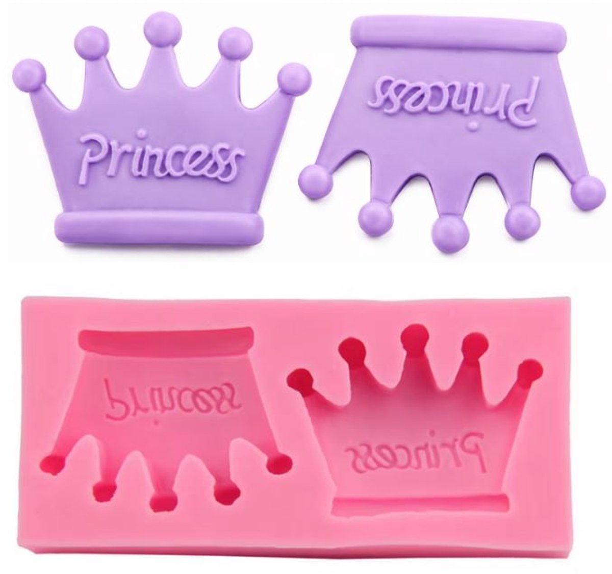 Fondant mal - uitsteekvormpje - bakvorm - taartdecoratie - dubbele prinses kroon 1 stuks