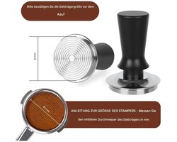 Espressostamper van 51 mm, nominale druk 35 psi, veerbelaste drukregelaar Geschikt voor stabiele, robuuste en nauwkeurige druk.