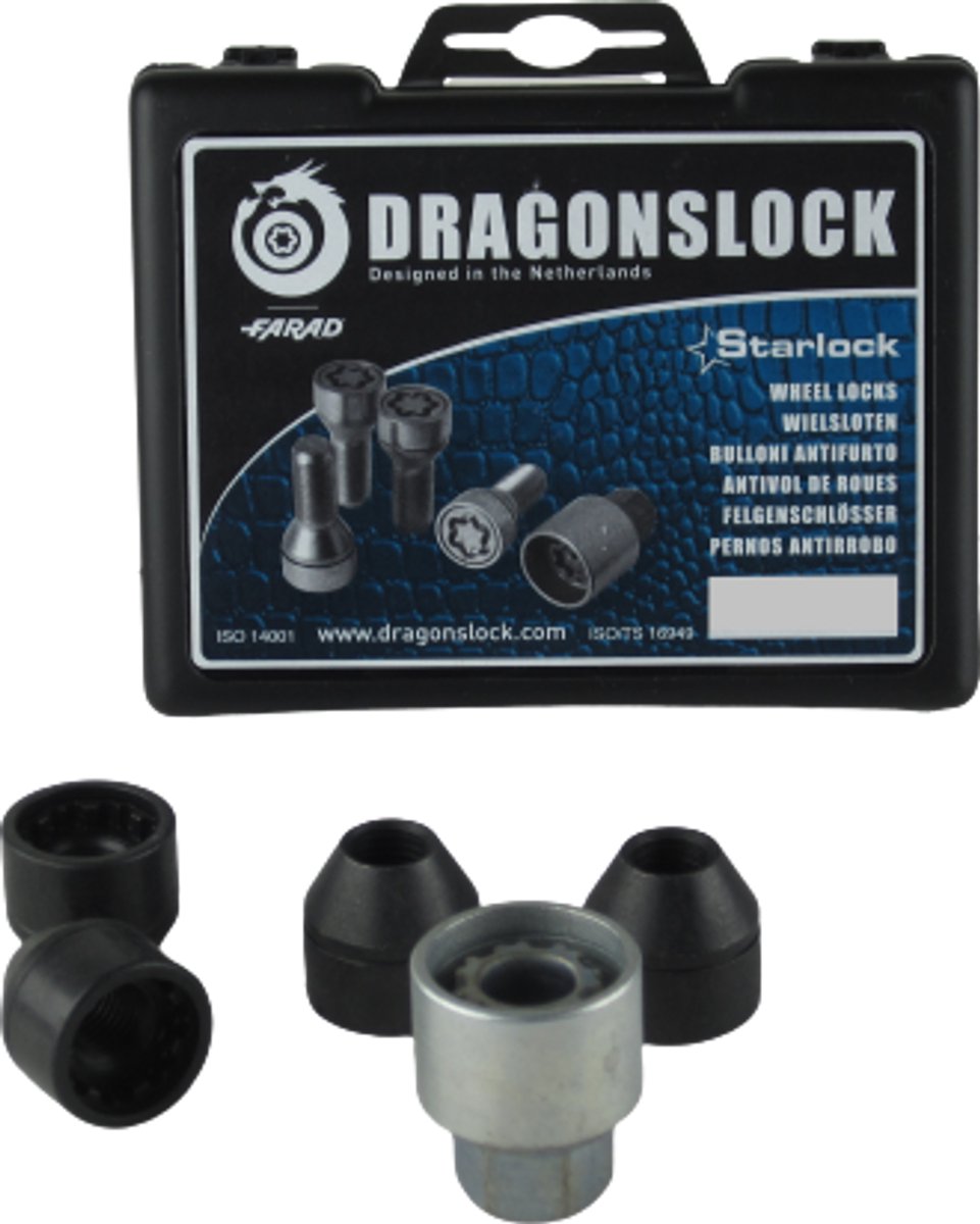 Dragonslock Slotbout (wielslot) - Opel Astra K 2016-2022 - Kleur zwart