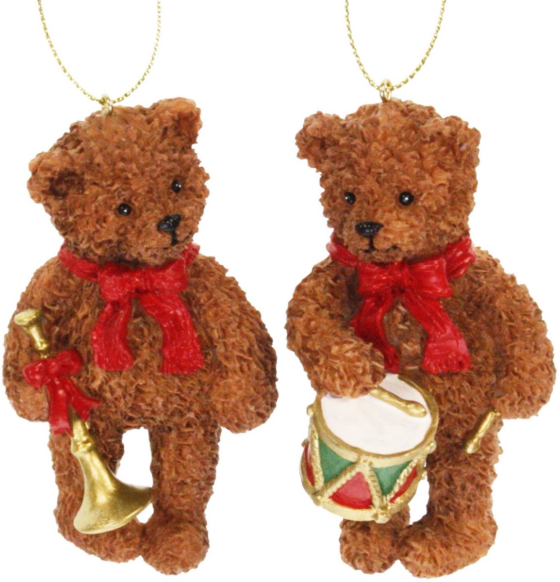 Ornament Teddy beer met instrument 2ass., 5x4x9cm