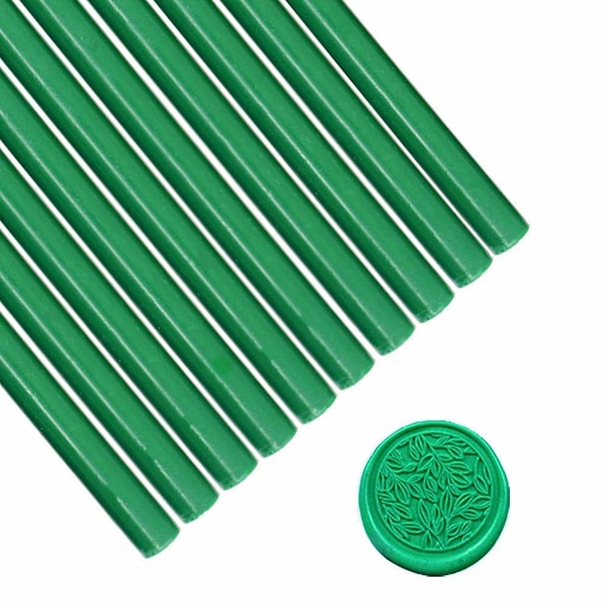10 Stuks Groene Lijmpatronen voor Lijmpistool, Vintage Sealing Stempel, Bruiloft Uitnodigingen en Brief Enveloppen