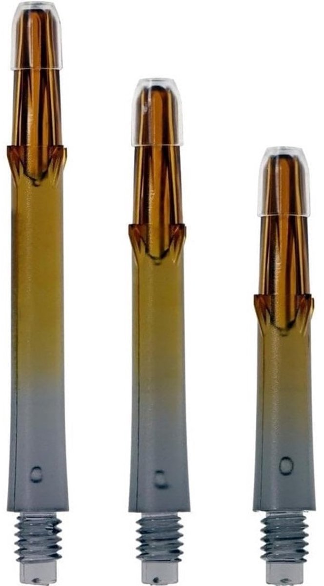 Stevige Dartpijlstelen Lock Straight N9 TwinColor Zwart Oranje - Inclusief Champagne Ringen