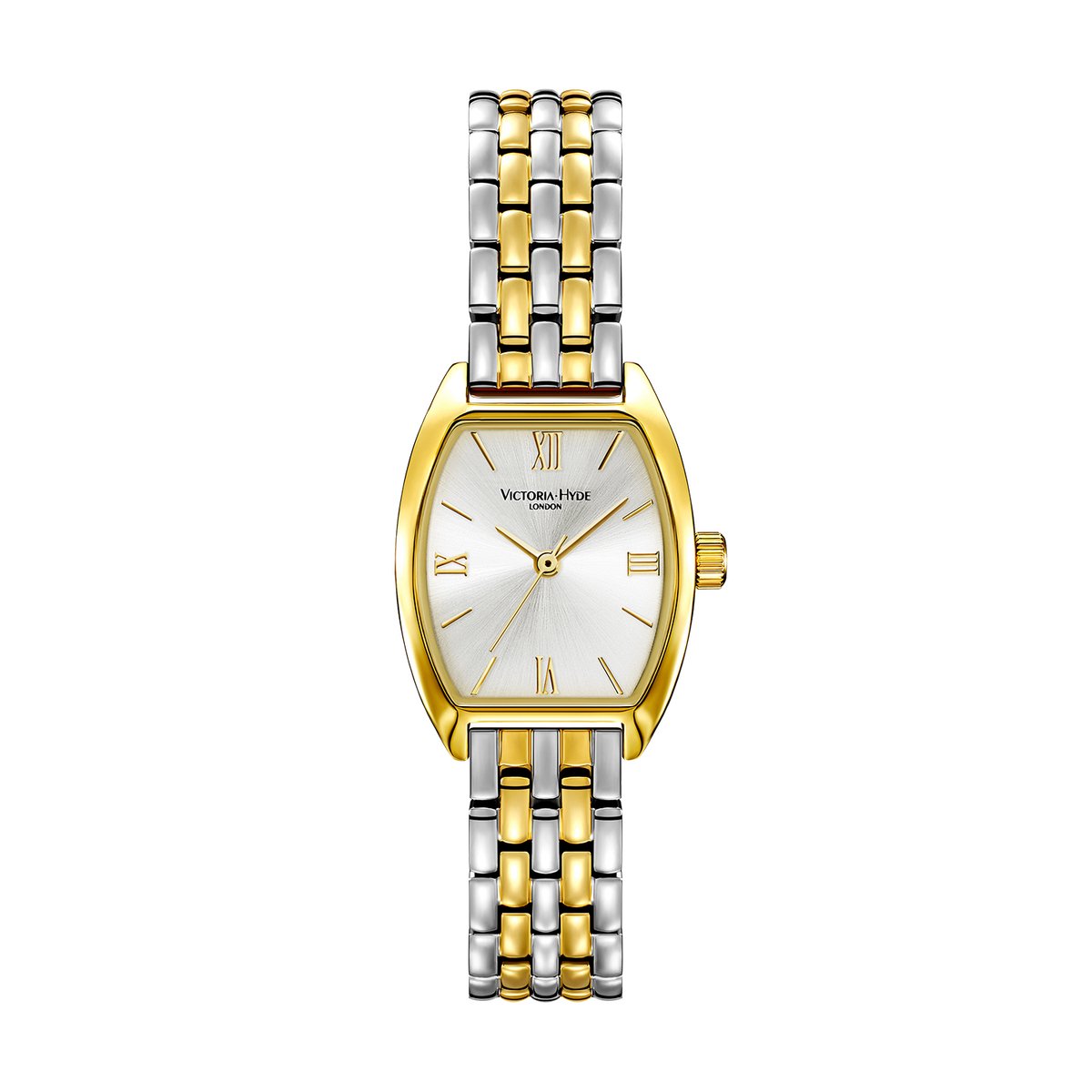 Victoria Hyde "Barrel"- Dameshorloge - Polshorloge - Dames - Bicolor - Quartz – 3 ATM - dameshorloge bicolor – 23mm - Vrouwen - RVS - zilver en goud