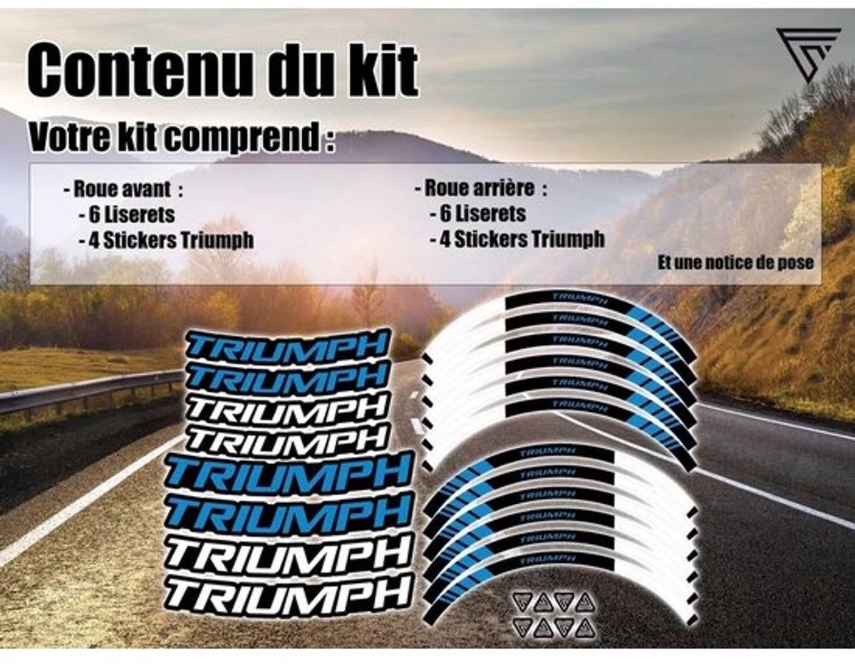 Velgenstickers voor motorfietsen - Premium kwaliteit set voor 2 wielen (rood)