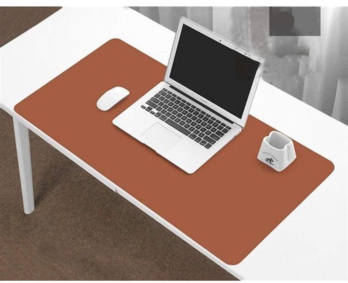 Bureauonderlegger PU Leer - Bureau mat Schrijfmat - Bureau Organiseren - Dubbelzijdig Antislip - 140x60cm - Bruin