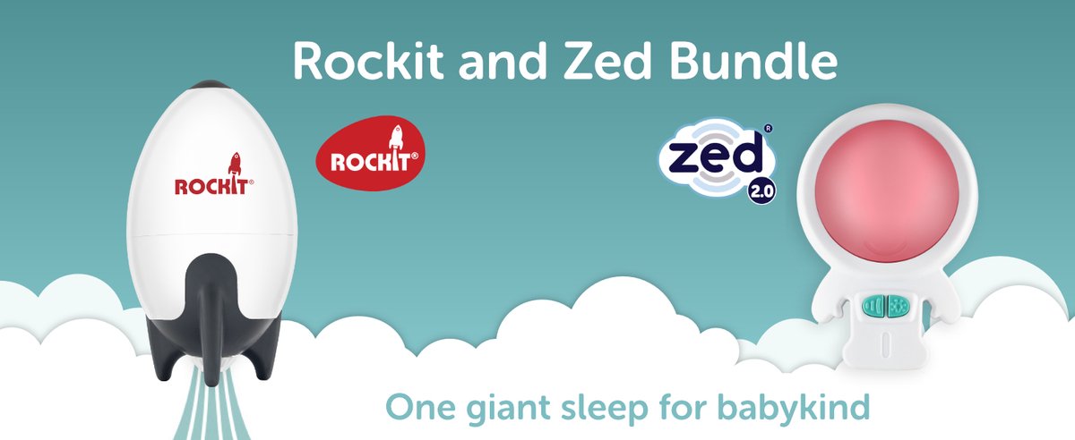 2 Slaaphulpjes van ROCKIT® | VOORDEELBUNDEL | Oplaadbare Rockit Baby Rocker & ZED 3 in 1 Slaap Astronout