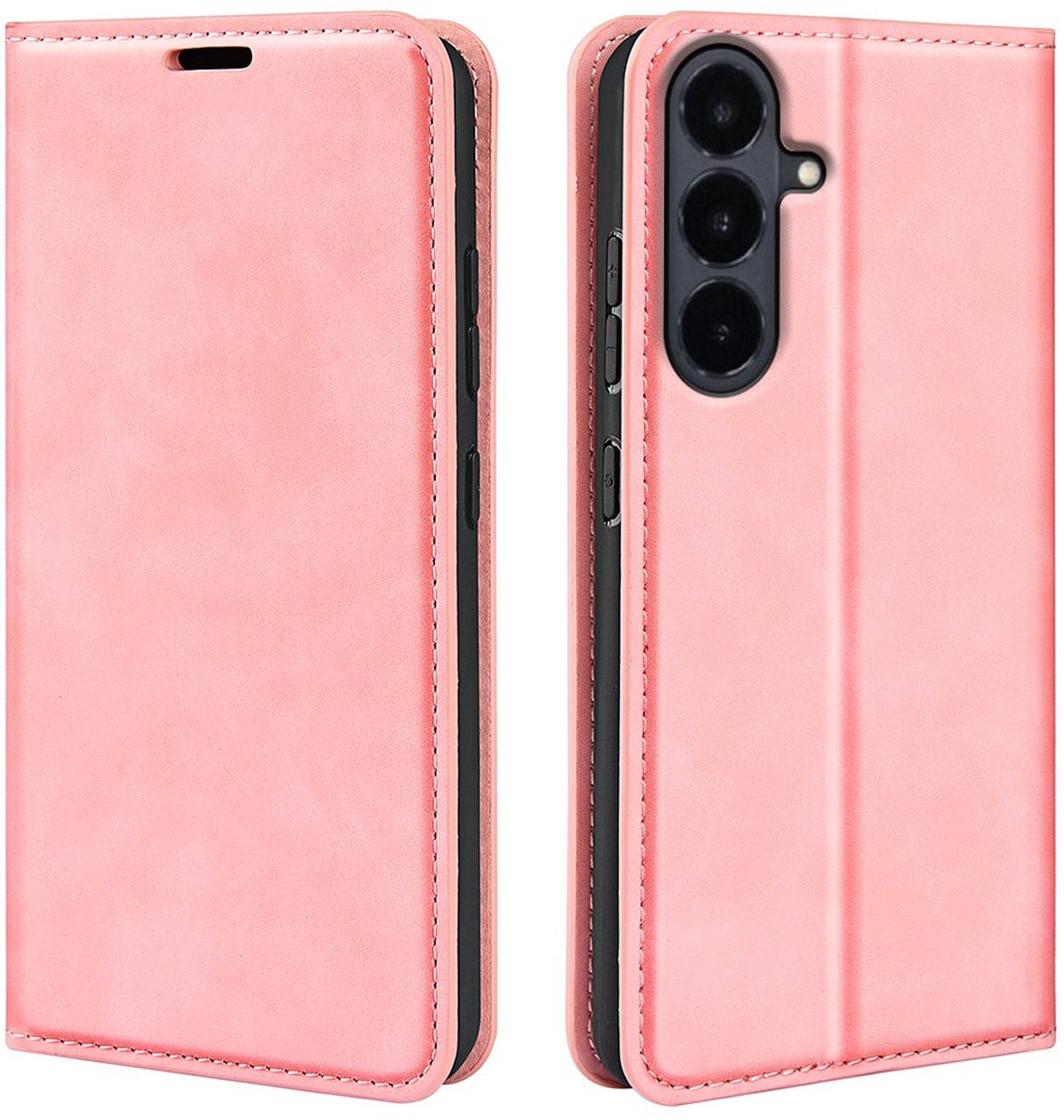 MobyDefend Hoesje - Geschikt voor Samsung Galaxy S26 FE - Luxe Wallet Bookcase (Magnetische Sluiting) - Roze