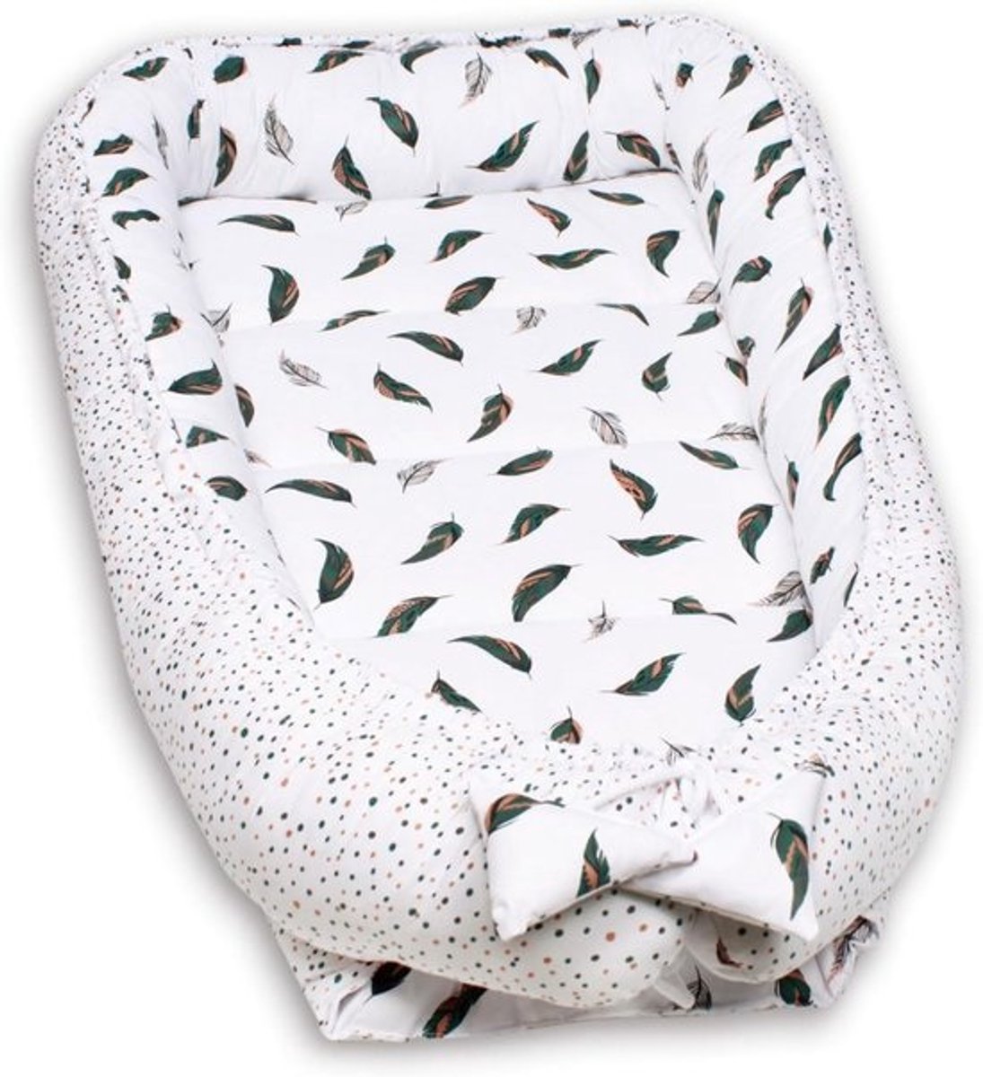 Babynestje XXL - Baby cocon - Veilig slapen - GOTS biologisch katoen - 120 x 60 cm - Verenprint