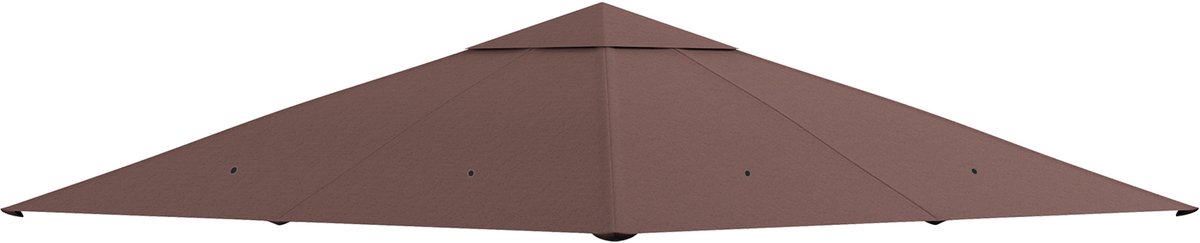 Vervangend dak 300x300 cm voor tuinpaviljoen, vervangende overkapping voor buitenpaviljoen met 8 drainage- en ventilatiegaten, koffiekleur