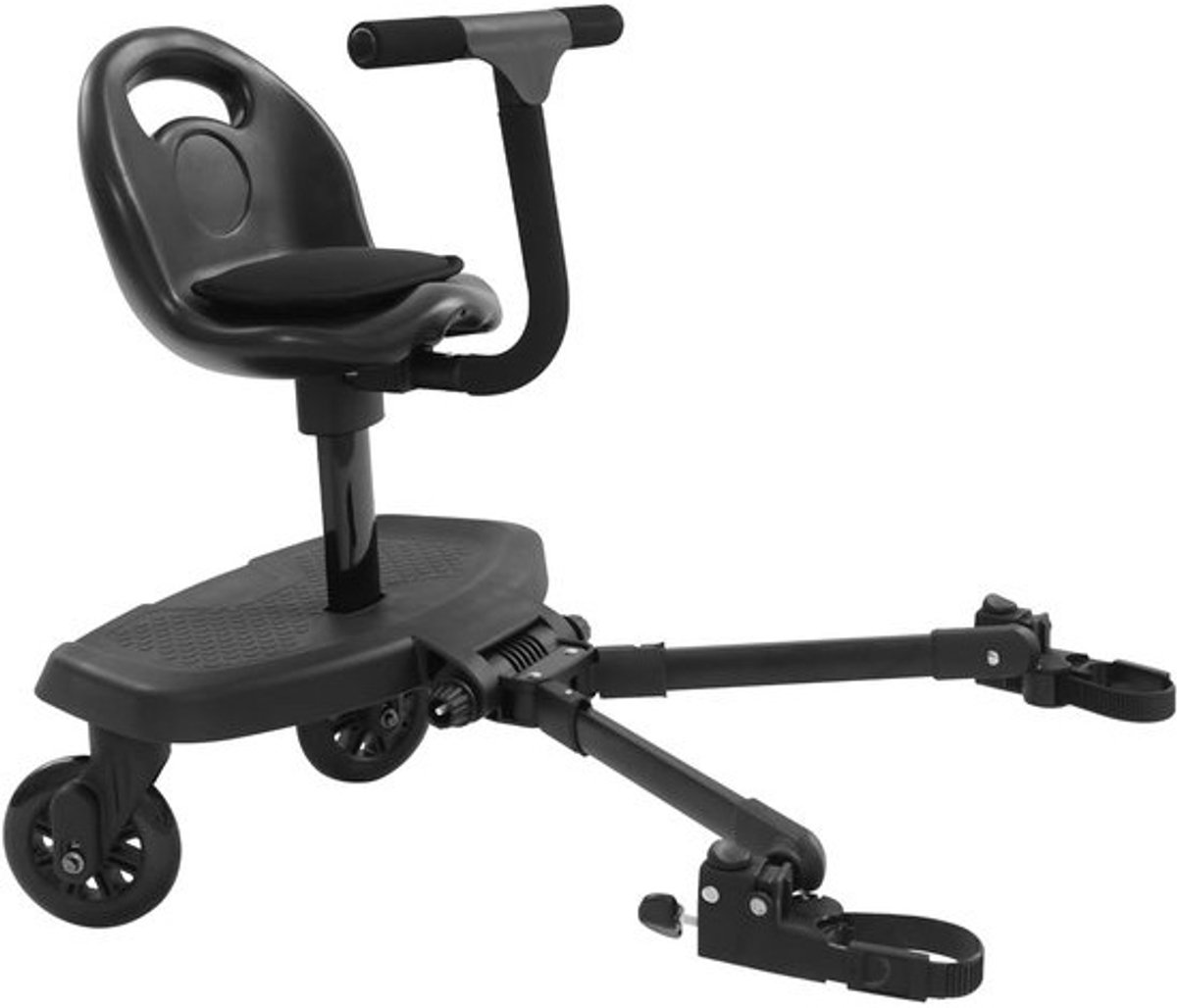Buggy Board met Zitje - Draagbare Voetsteun voor Kinderwagen - Universele Pushchair Accessoire voor Kinderen 2-6 Jaar - Belasting 50 kg
