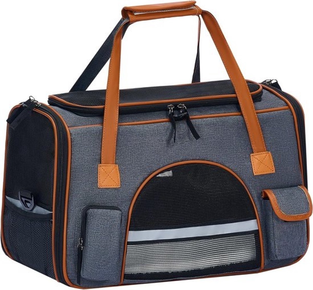 Dieren Draagtas - Reismand Zacht - Veilig Reizen - Anti-instorting Ontwerp - 46 x 28 x 28 cm - Grijs