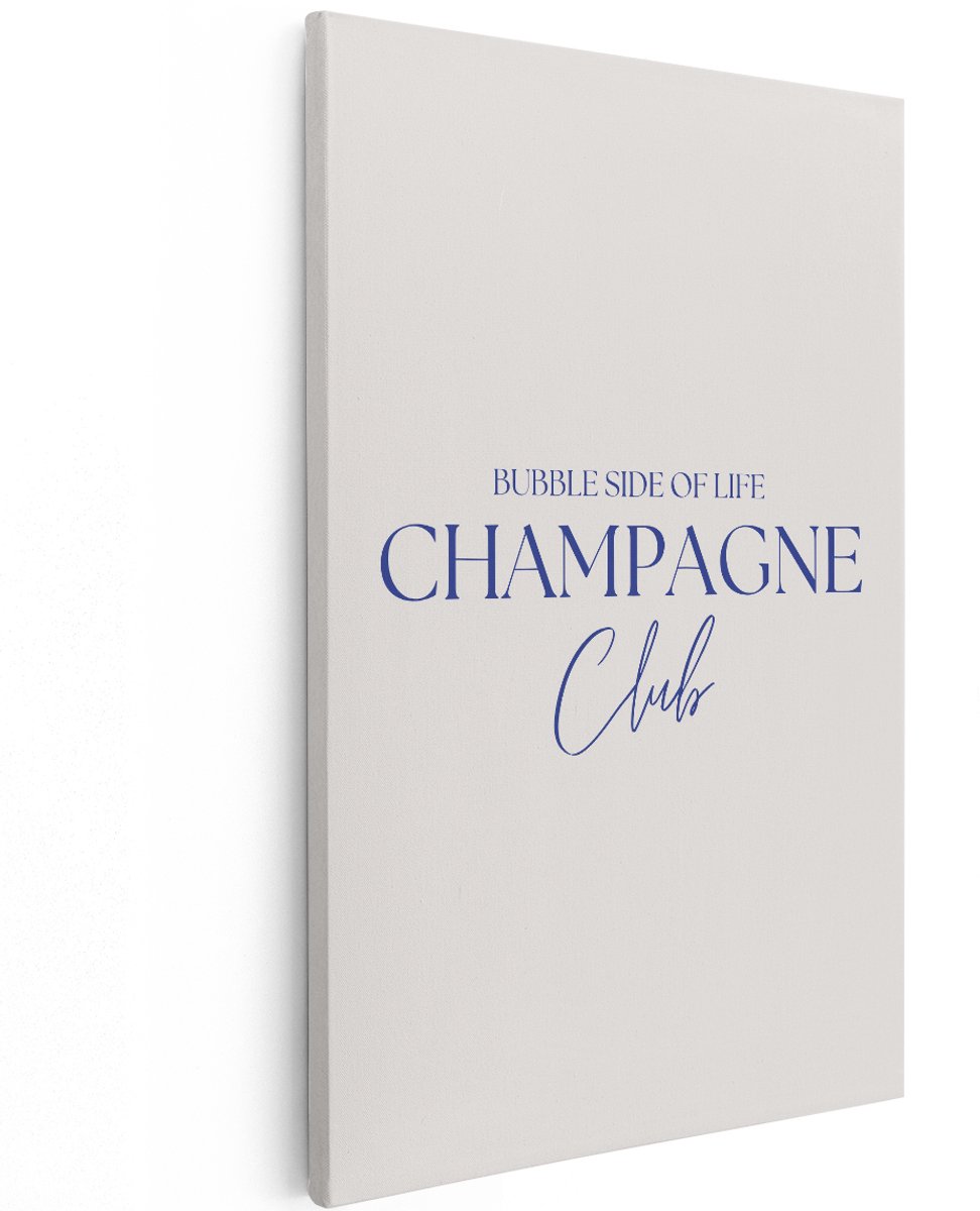 Artaza Canvas Schilderij Champagne - 120x180 cm - Groot - Wanddecoratie Tekst - Muurdecoratie Quote - Decoratie Woonkamer - Beige