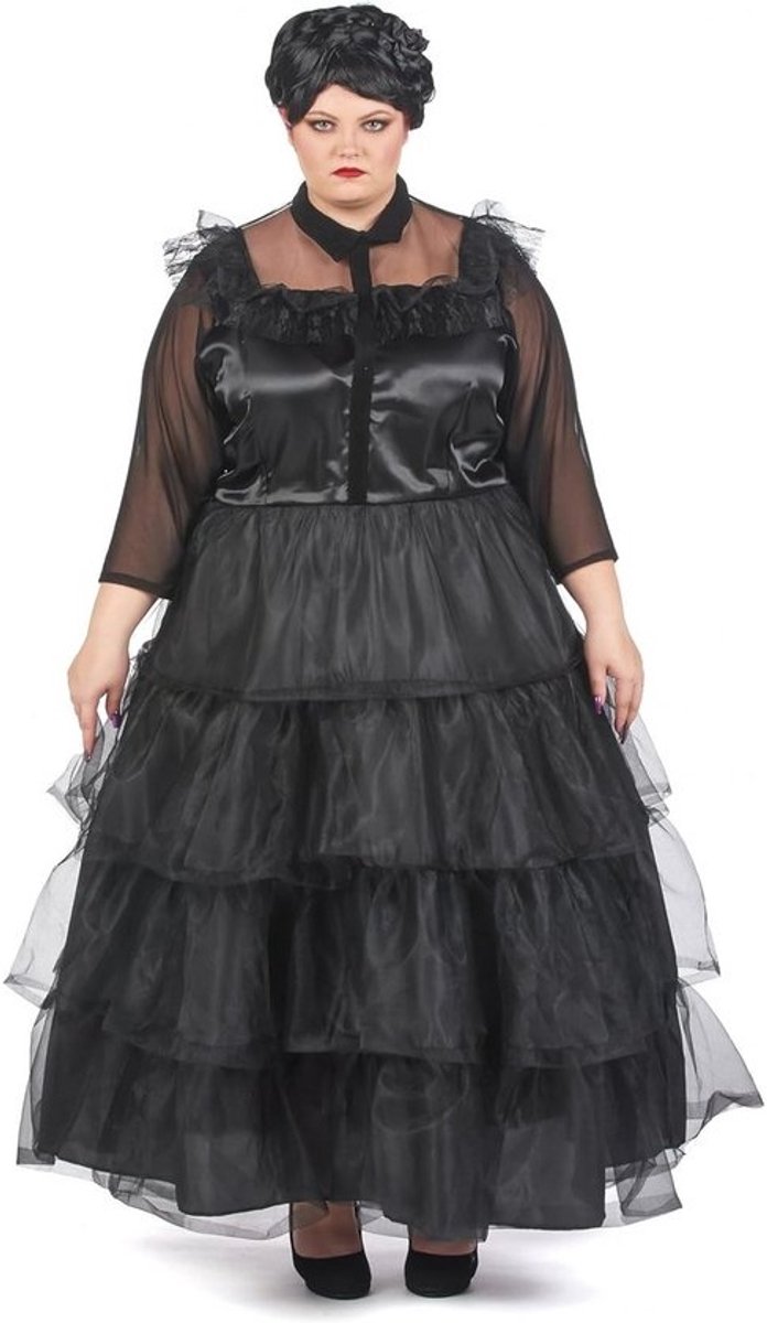 Grote Maat Gothic Baljurk Zwart Maxi Kostuum voor Dames