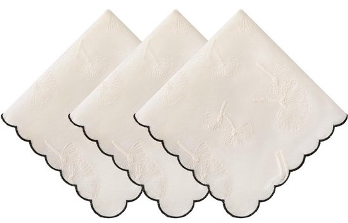 Set Katoenen Zakdoeken voor Dames met Bloemmotief - Vintage Stijl