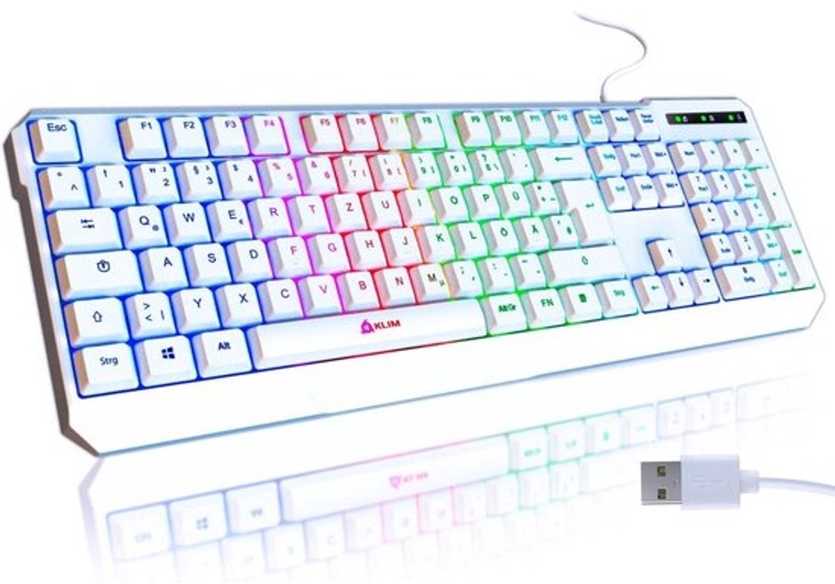 Gaming Toetsenbord QWERTZ - Ergonomisch, Waterdicht, Stil, RGB Verlichting - Voor PC, Mac, PS5 en PS4
