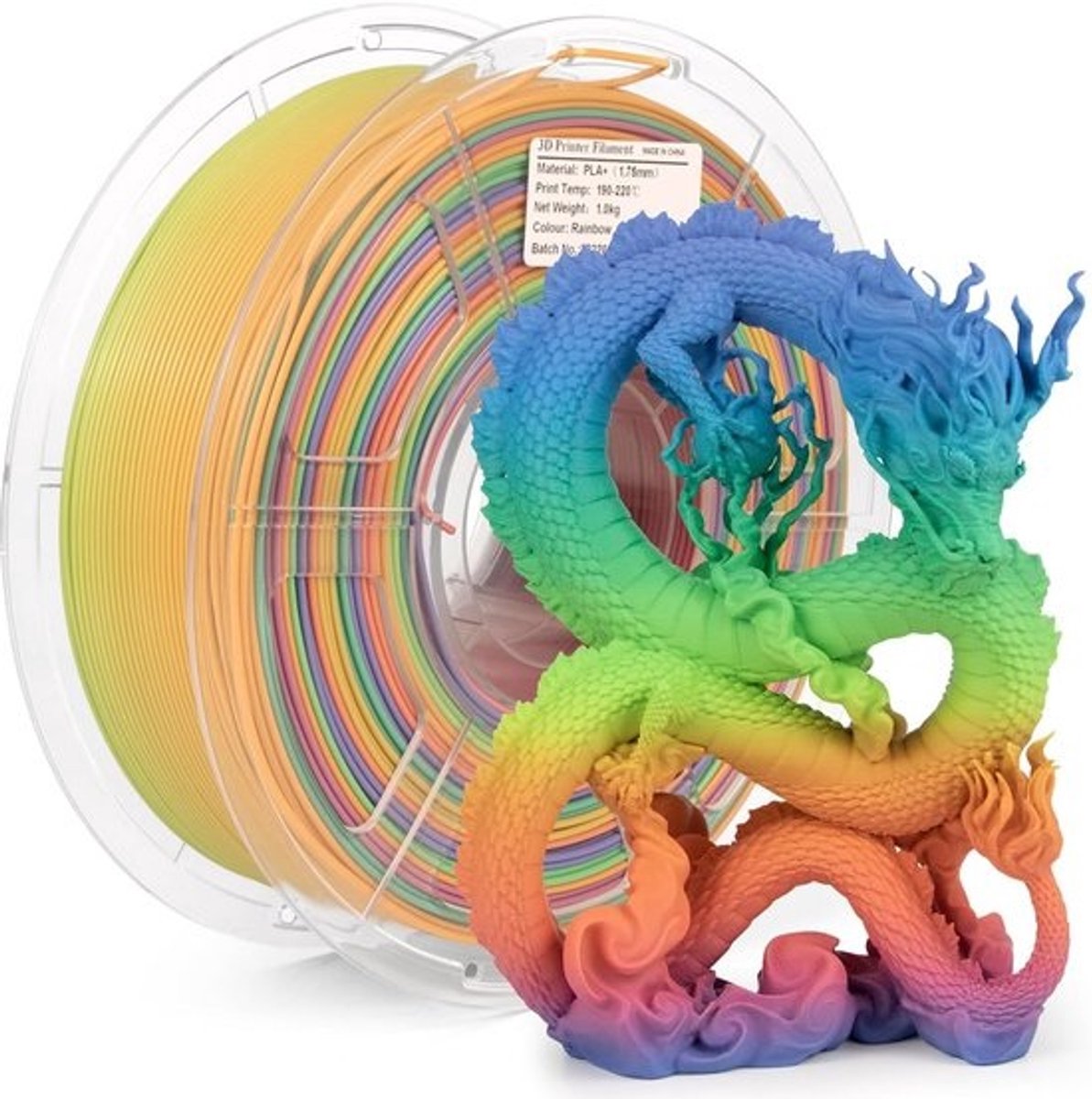 3D Printer Filament Rainbow PLA+ 1.75mm - Hoogwaardige Kleurverandering