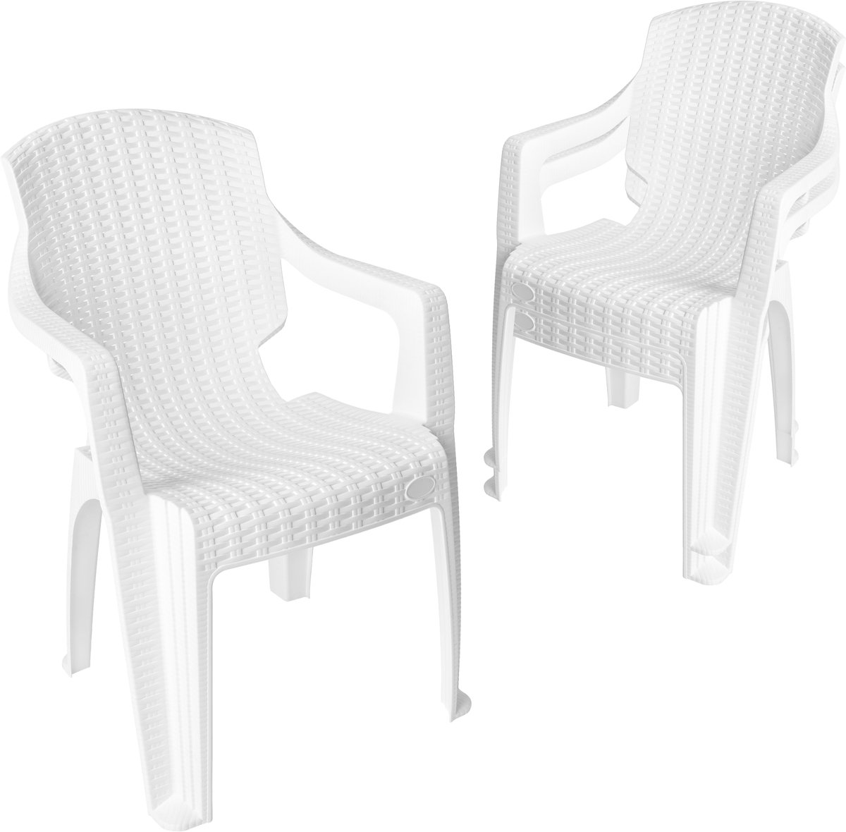 Garronda 3 Tuinstoelen Stapelbaar met Rotanlook GD-0254 Wit